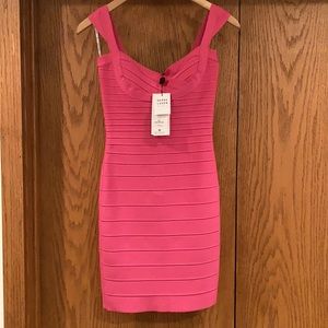 Herve Leger Paris Sweetheart Neck Bandage Dress